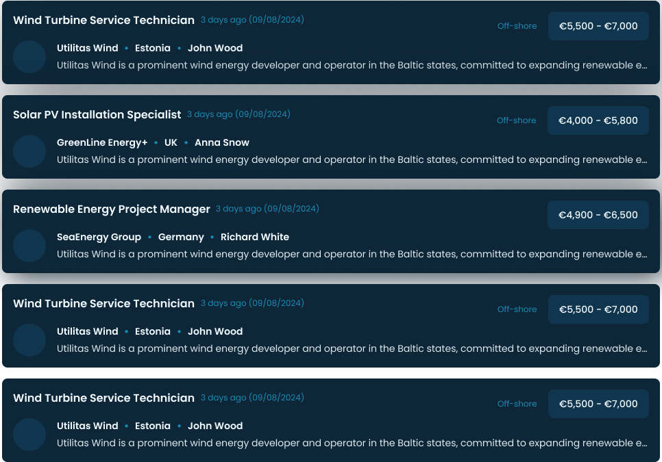 Featured Jobs list